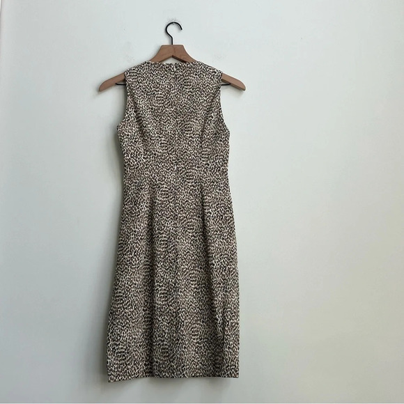 J. McLaughlin Anne Dress Tan Micro Animal Print Sheath Sleeveless Size 2 - Picture 11 of 12